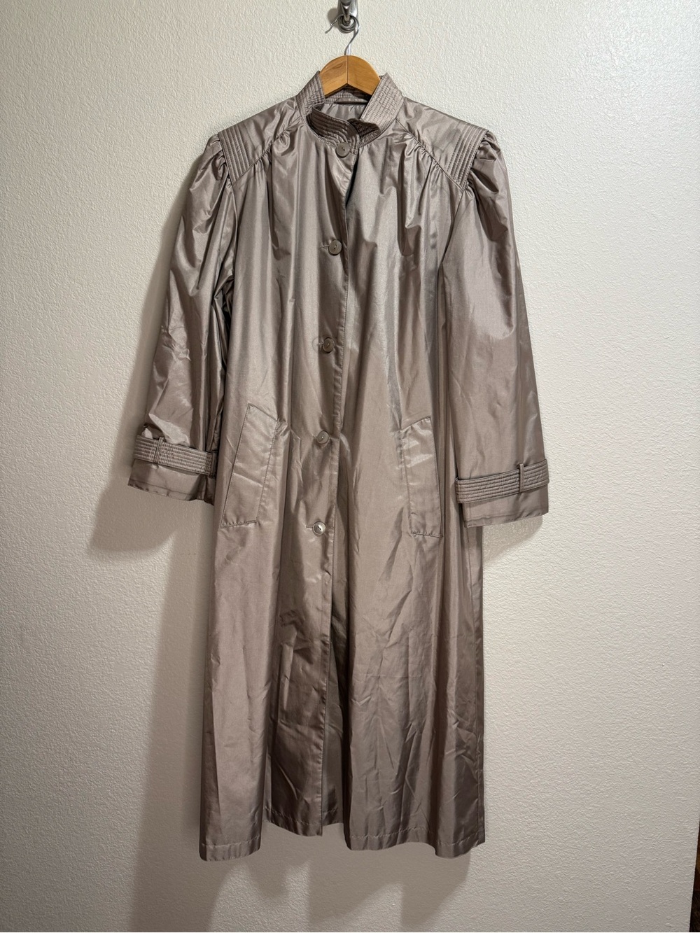 Chiango by Fleet Street - Women's Taupe Long Trench Coat - Size 14